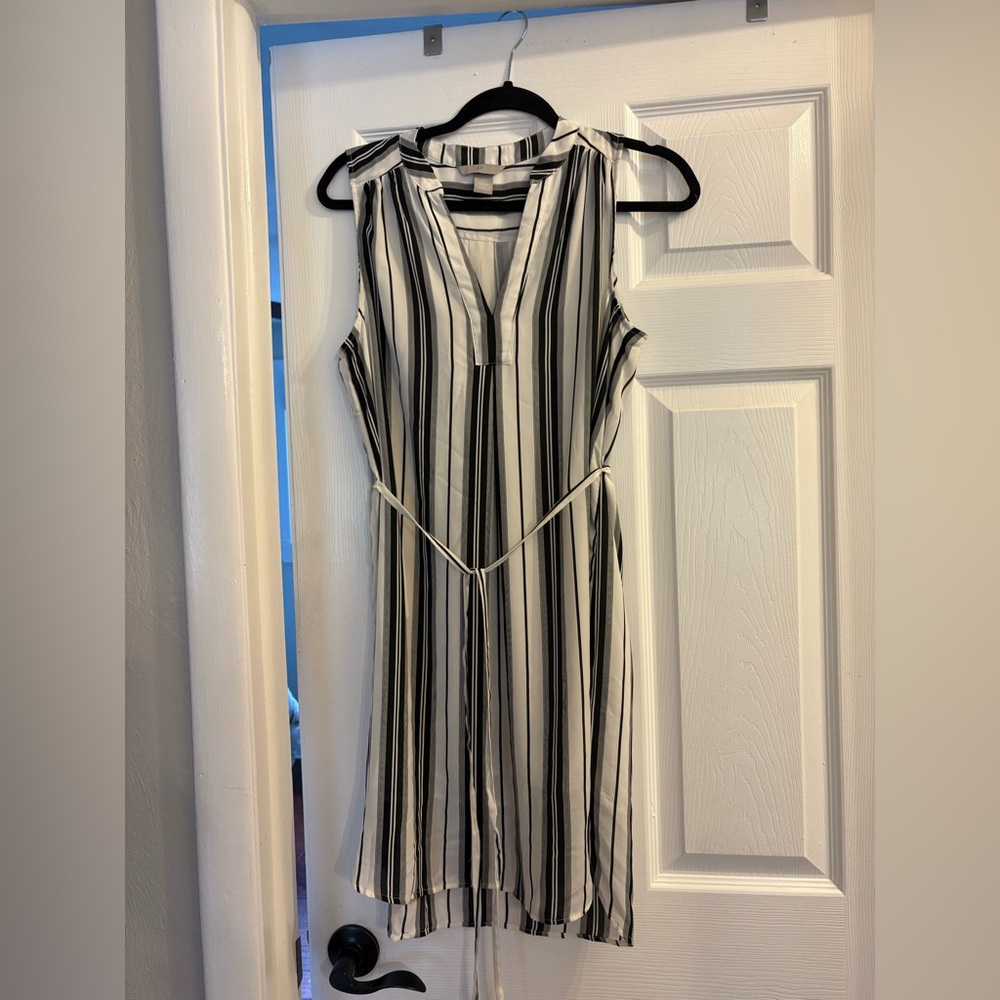 H&M Black and White Striped Shift Dress
